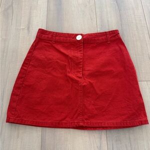 BDG Red Cotton Mini Skirt